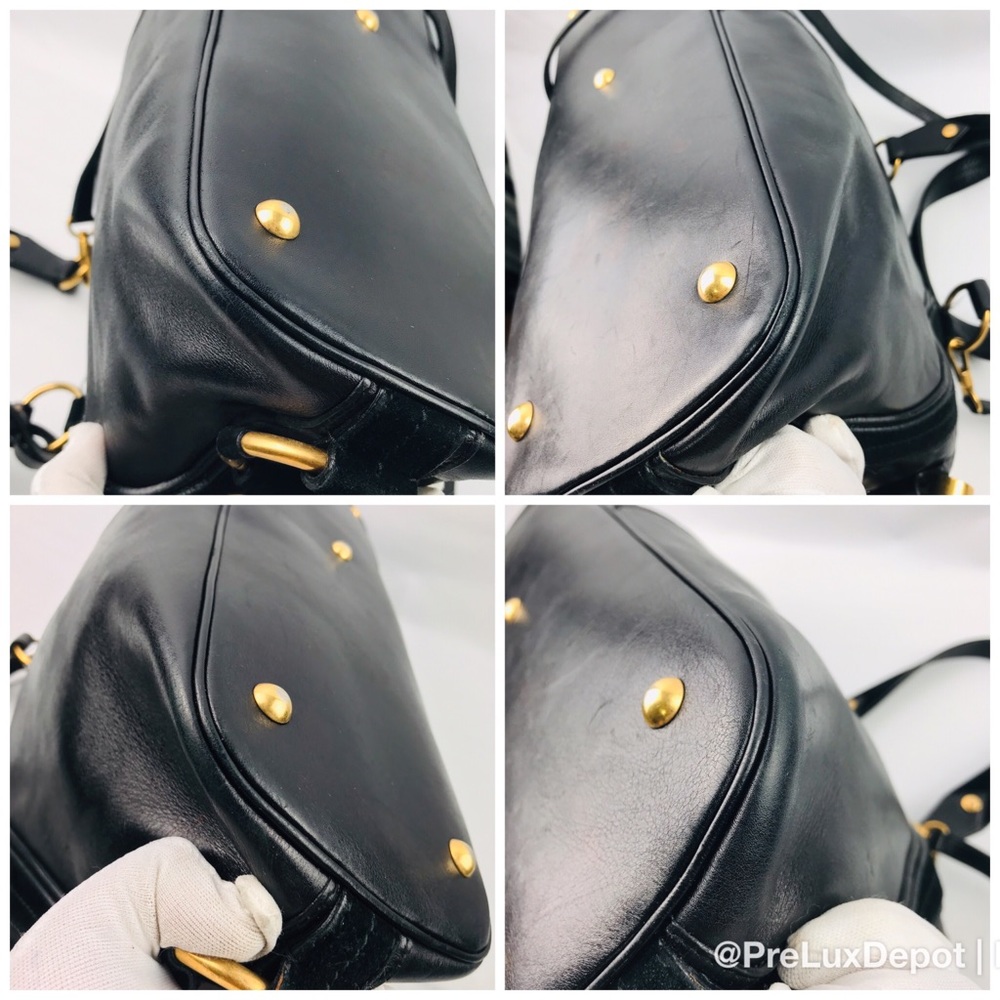 Authentic Yves Saint Laurent Fauve Blk Leather Bag - Picture 5 of 8